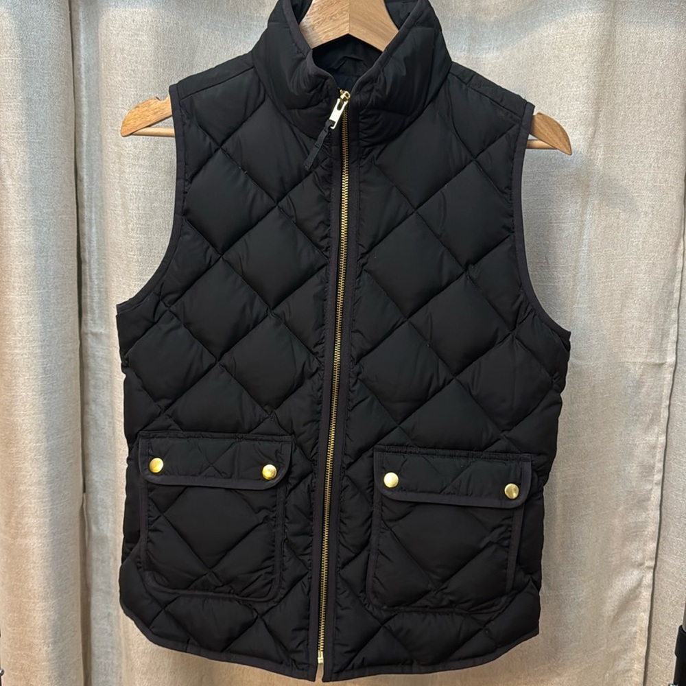 J. Crew Black Quilted Vest